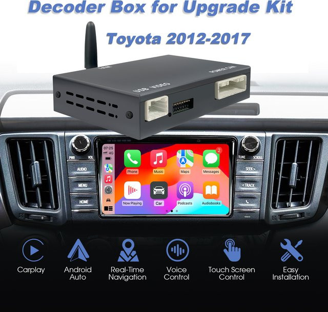 ANYFAR Drahtlose CarPlay und Android Auto Decoder Box für Toyota Touch2 Entune2 Systeme 2014-2019, Schwarz - Bild 1