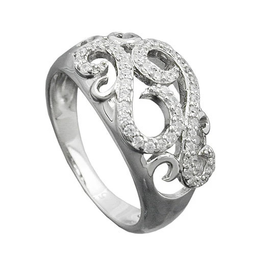 Colfem Ring 925 Silber, Zirkonia, Ringgröße 54, Unisex - Bild 1