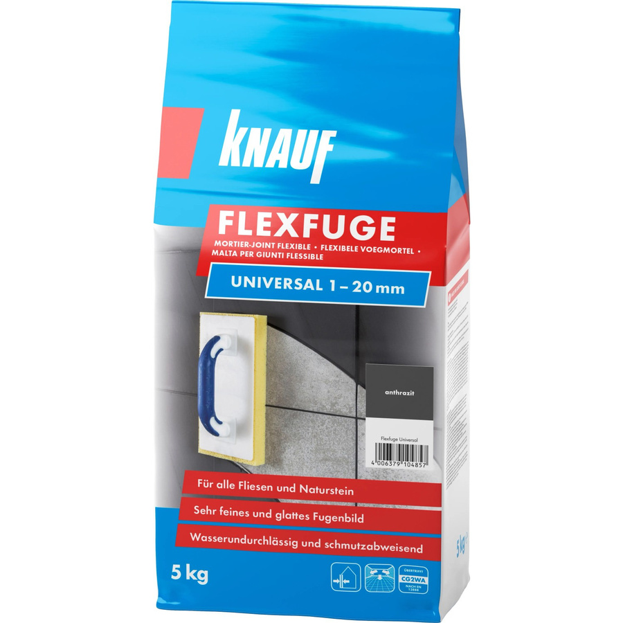 Knauf Flexfuge Universal Fugenmörtel in Anthrazit, 5 kg - Bild 2