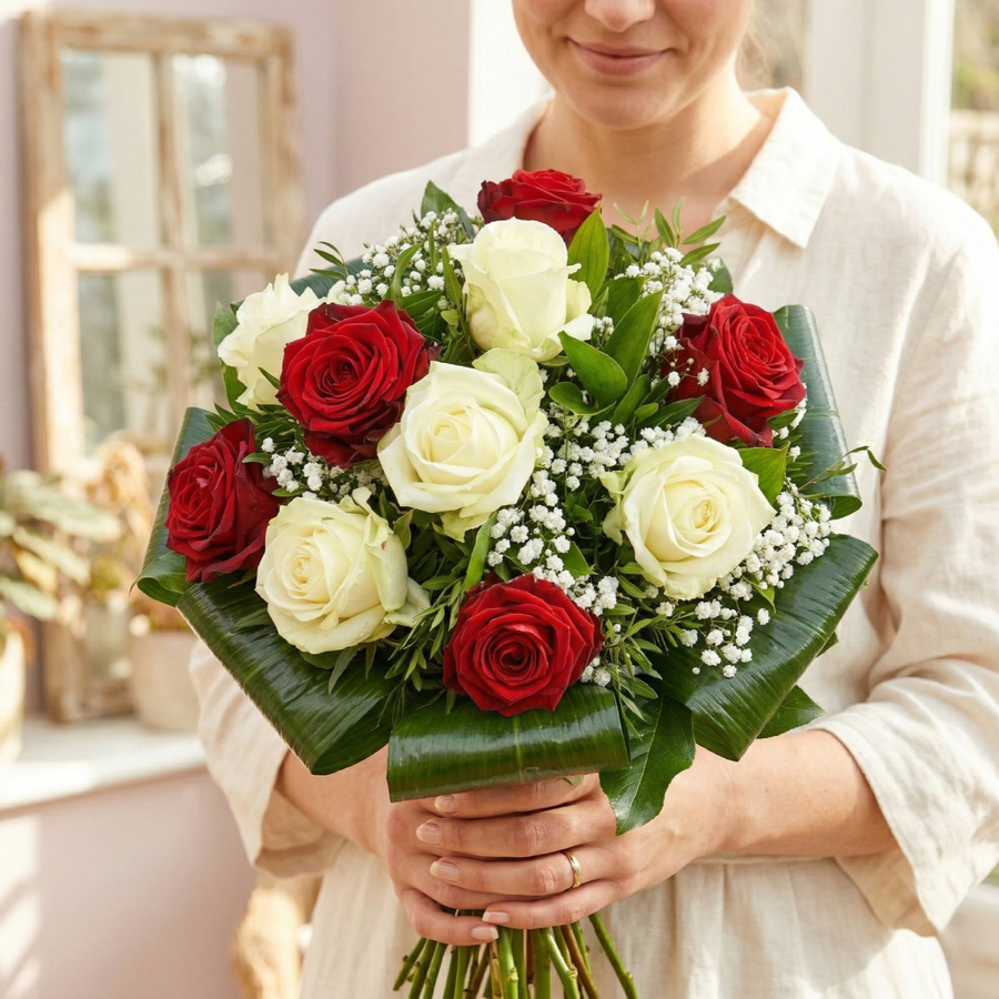 Ricarda Bouquet Rosen Gypsophila Greenery Multicolor - Bild 2