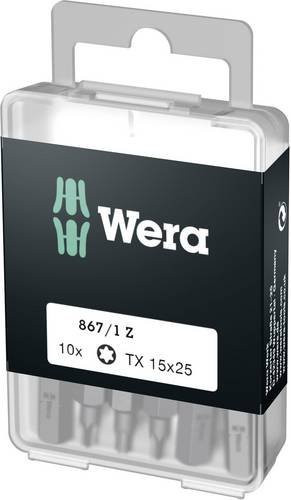 Wera Torx-Bit T 15 aus legiertem Werkzeugstahl in Silber, 10 Stück - Bild 1