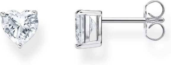 Thomas Sabo Ohrstecker 925 Silber, weißer Stein, Herzform, Damen - Bild 1