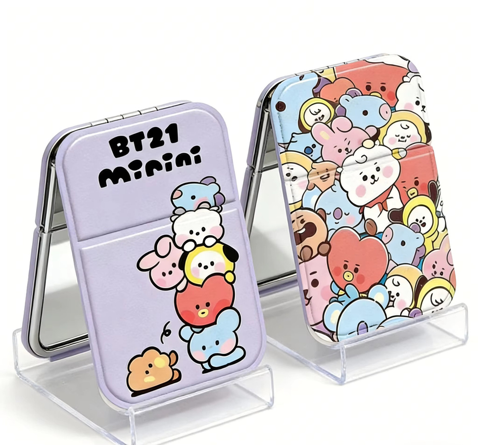BT21 Tragbarer Klappspiegel, Leder, Multicolour, Unisex - Bild 2