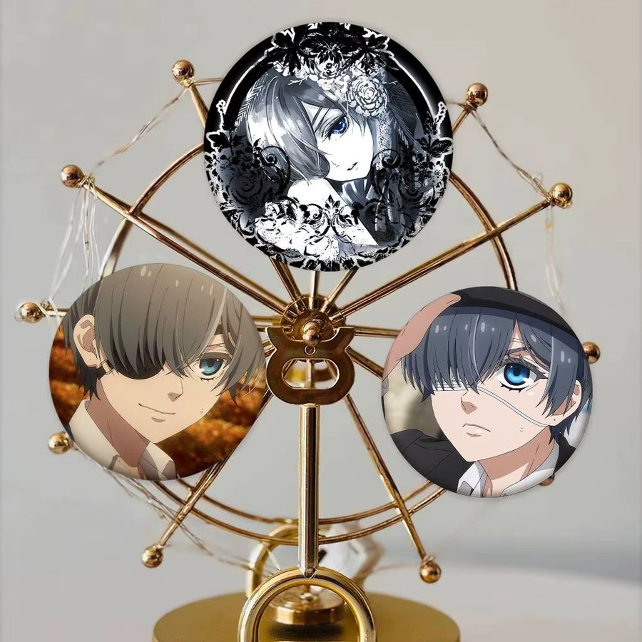 Brosche Black Butler Ciel Phantomhive, Emaille-Pin, rund - Bild 4