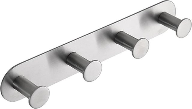 Brillantbad BEASY Hakenleiste aus Edelstahl gebürstet in Silber zum Kleben für Bad und Küche, B/T/H: 25,5 x 3,1 x 4,5 cm - Bild 1