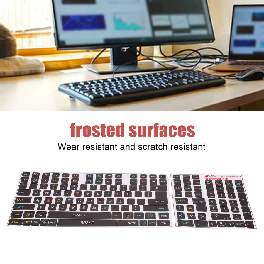 Dekorative Gaming-Tastaturaufkleber aus PVC für 84 bis 108 Tasten in Schwarz - Bild 2