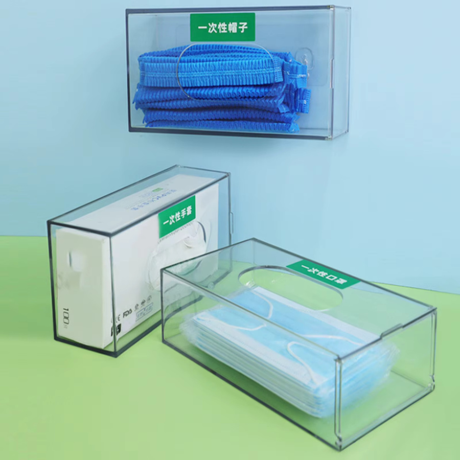 MagiDeal Handschuhspender-Box aus PETG, Wandmontierter Organizer in Transparent, Aufbewahrungshalter für Reinigung und Lebensmittelservice, Breite: 25,5 cm, Höhe: 13,9 cm - Bild 2