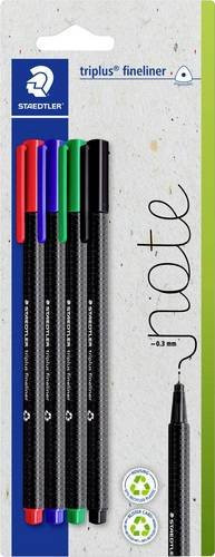 Staedtler Triplus 334-S BK4 Fineliner Set, 4 Stück, Schwarz und Mehrfarbig - Bild 1