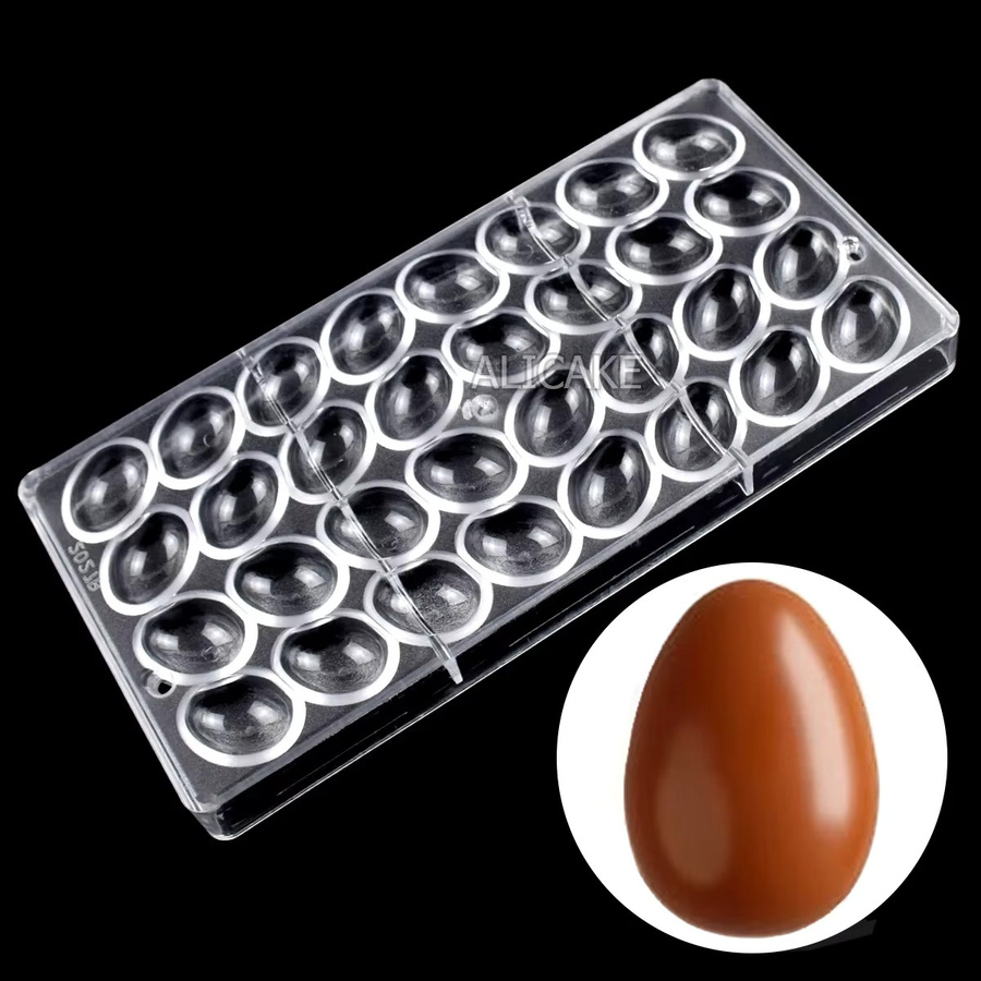 ALICAKE Schokoladenform für kleine ovale Ostereier aus transparentem Polycarbonat zum Backen von Schokolade und Süßwaren - Bild 4