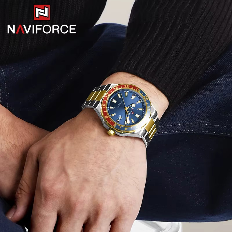 NAVIFORCE Armbanduhr, Quarz, Edelstahl, Blau, Herren - Bild 4