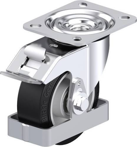 Blickle L-ALEV 100K-FI-FS Stahlblech-Lenkrolle in Silber und Schwarz mit 100 mm Rad-Durchmesser und 200 kg Tragfähigkeit - Bild 1