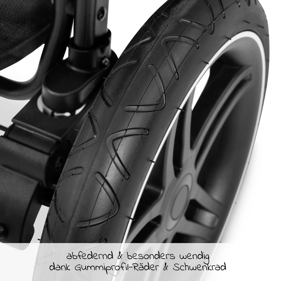 Hauck Buggy Rapid 3R Allround Kinderwagen mit Schwenkrädern in Schwarz bis 25 kg - Bild 5