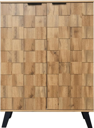 Moderner Schuhschrank von GL Store mit geometrischem Holzmaserungsmuster in Braun, B/T/H: 80,5 x 35 x 109,5 cm