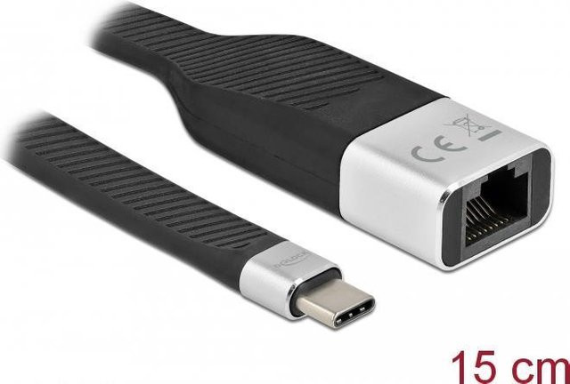 Delock USB-C Gigabit-LAN Netzwerkadapter in Schwarz und Silber (86936) - Bild 2