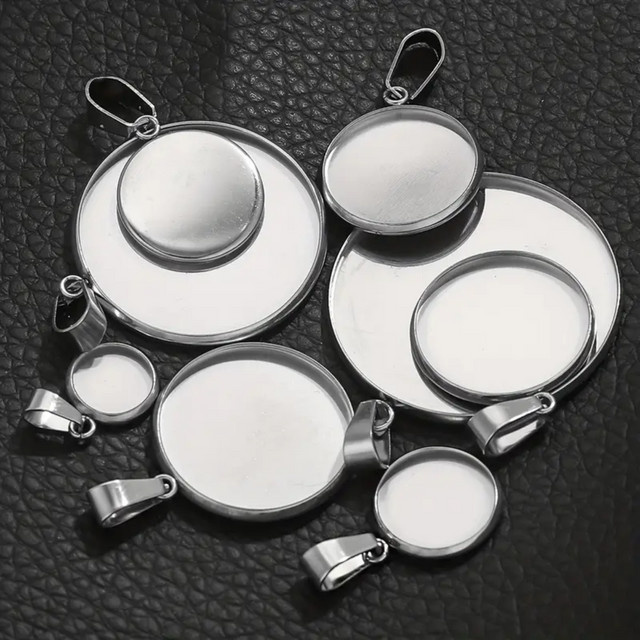 JHNBY Charm-Rohlinge Edelstahl, Silber, Unisex - Bild 1