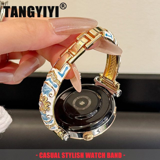 TANGYIYI Uhrenarmband Porzellan, Vintage, Gold, Unisex - Bild 1