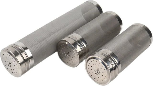 Rundes Sieb aus Edelstahl für das Brauen von Bier und Wein zur Hopfenfiltration in Silber - Bild 1