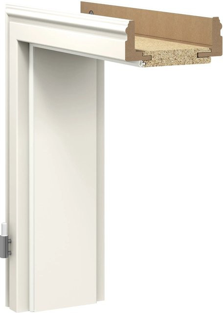 Profilierte Türzarge GetaDoor Classic in Weiß ähnlich RAL9016, B/H/T: 61 x 198,5 x 14,5 cm - Bild 1