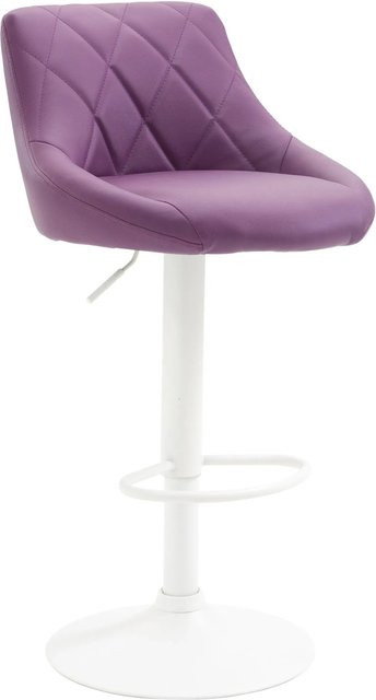 DELUKE Barhocker FALON Barstuhl aus Kunstleder in Lila mit Lehne und 360 Grad Drehbarkeit, B/T/H: 46 x 49 x 83 cm - Bild 1