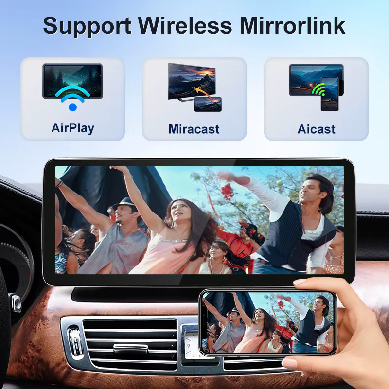 STWEI 12,8 Zoll Linux-Bildschirm mit kabellosem CarPlay für Mercedes-Benz CLS W218, 2400x900 Auflösung, Schwarz - Bild 4