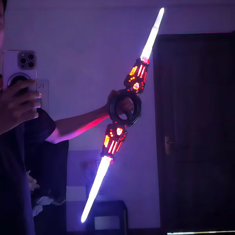 Bandai Lichtschwert, interaktives Spielzeug, doppelseitig, einziehbar, drehbar - Bild 1