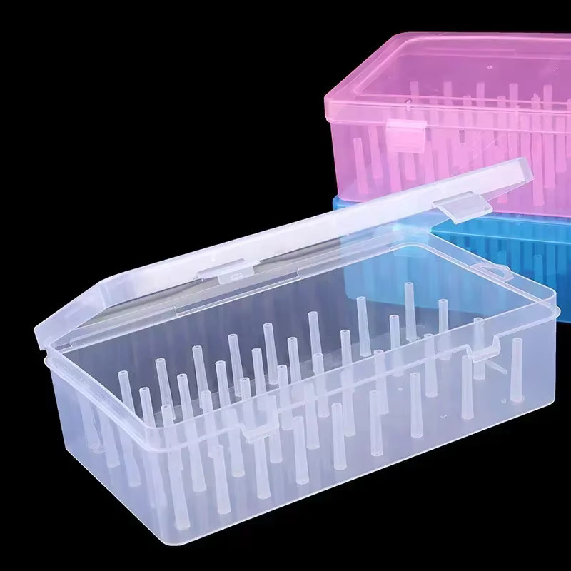 Aufbewahrungsbox für Nähgarn in Blau mit 42 Plätzen für Spulen und Bastelzubehör aus Kunststoff - Bild 3