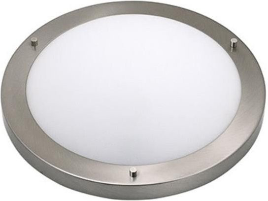 Klassische runde Deckenleuchte aus Glas und Metall, Durchmesser: 33 cm, 60W (entspricht 12W FLC), Farben: Weiß, Schwarz oder Silber - Bild 1