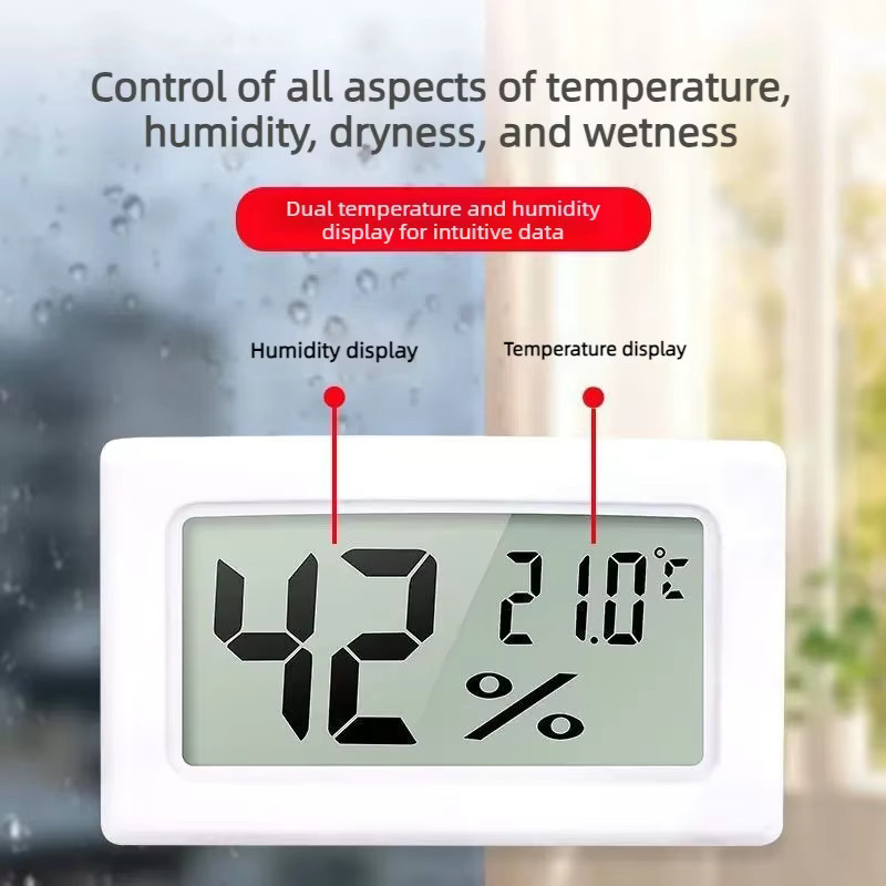 ouhoe Mini LCD Digital-Thermometer Hygrometer in Schwarz für die präzise Temperatur- und Feuchtigkeitsmessung im Innenraum - Bild 2