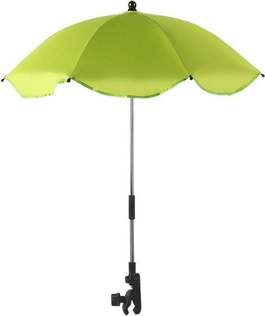 Universeller Sonnenschirm mit verstellbarer Klemme und UV-Schutz in Gelb für Strandstühle, Kinderwagen und Rollstühle - Bild 1