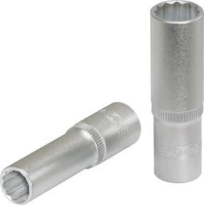 KS Tools 3/8 Zoll 12-kant Stecknuss lang in Silber aus Chrom-Vanadium - Bild 1