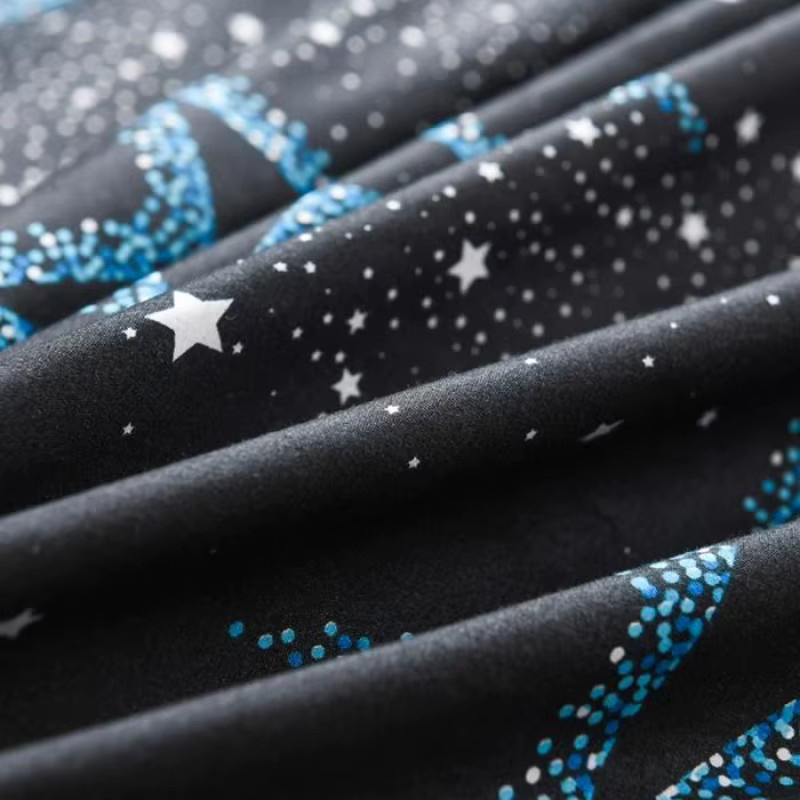 EGW Bettbezug mit Sternen-Aufdruck aus Polyester, Reversibles Design, Schwarz, B: 240 cm, H: 220 cm - Bild 4