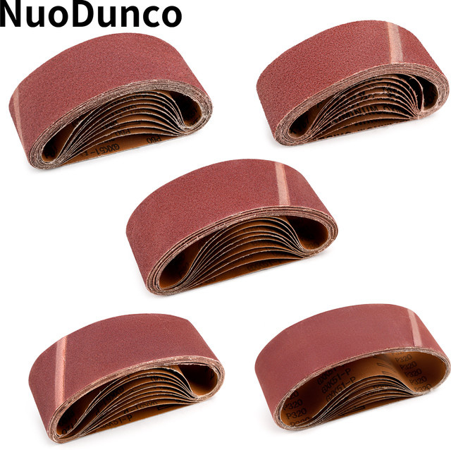 NuoDunco Schleifband aus Aluminiumoxid für Holzbearbeitung und Metallpolieren, Farbe: Braun, Breite: 5,33 cm, Länge: 53,34 cm - Bild 1