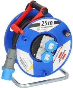 Brennenstuhl Industrie- und Baustellen-Kabeltrommel Garant CEE 2 in Blau mit 25 m Kabellänge und IP44 Schutzart - Bild 1