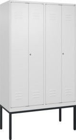 C+P Spind Classic PLUS Schwarz-Weiß-Spind mit 4 Abteilen, Farbe: RAL 9016 Verkehrsweiß, H x B x T: 212 x 120 x 50 cm - Bild 1