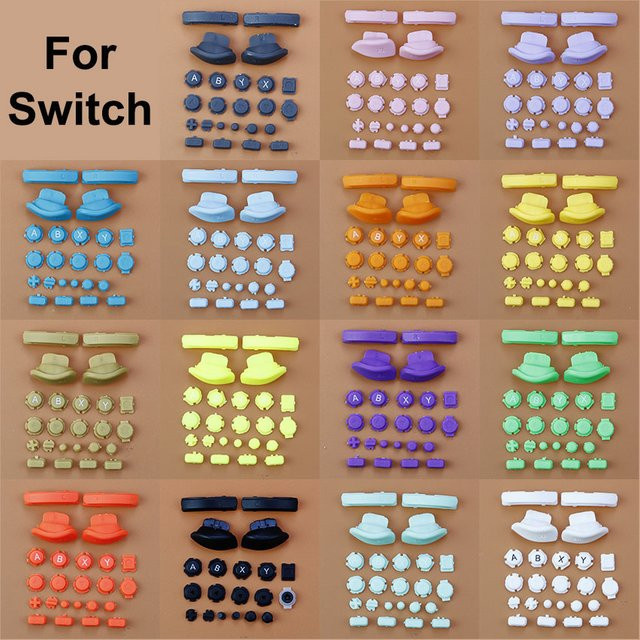 JCD Ersatzteil-Komplettset für Nintendo Switch Joy-Con Controller in Grau mit Schulter-, ABXY- und Richtungstasten - Bild 1