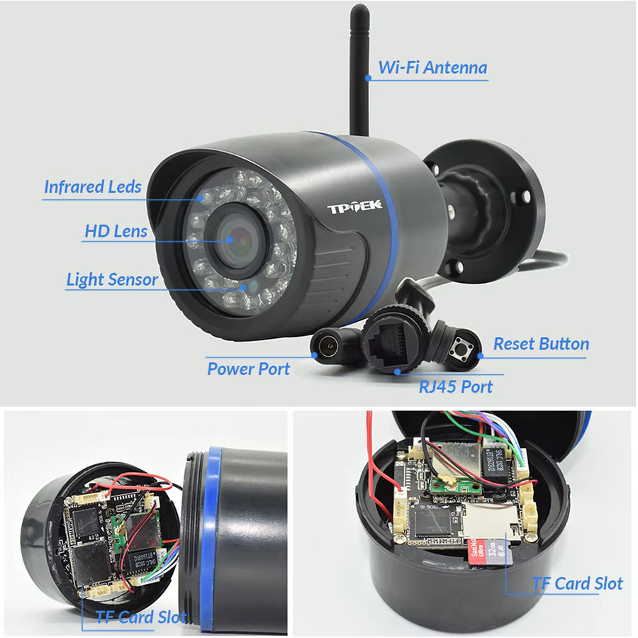 TPTEK IP-WLAN Sicherheitskamera mit 4MP Full HD Videoüberwachung in Schwarz - Bild 5