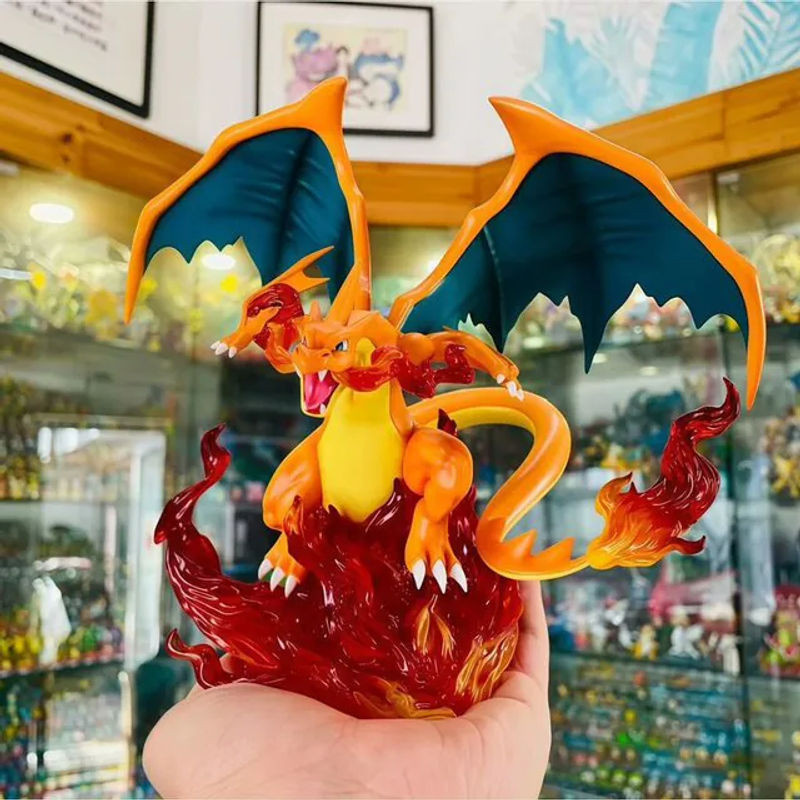 Pokémon Mega Glurak Actionfigur aus Kunststoff, mehrfarbige Anime Figur als Sammlerstück und Desktop-Ornament - Bild 1