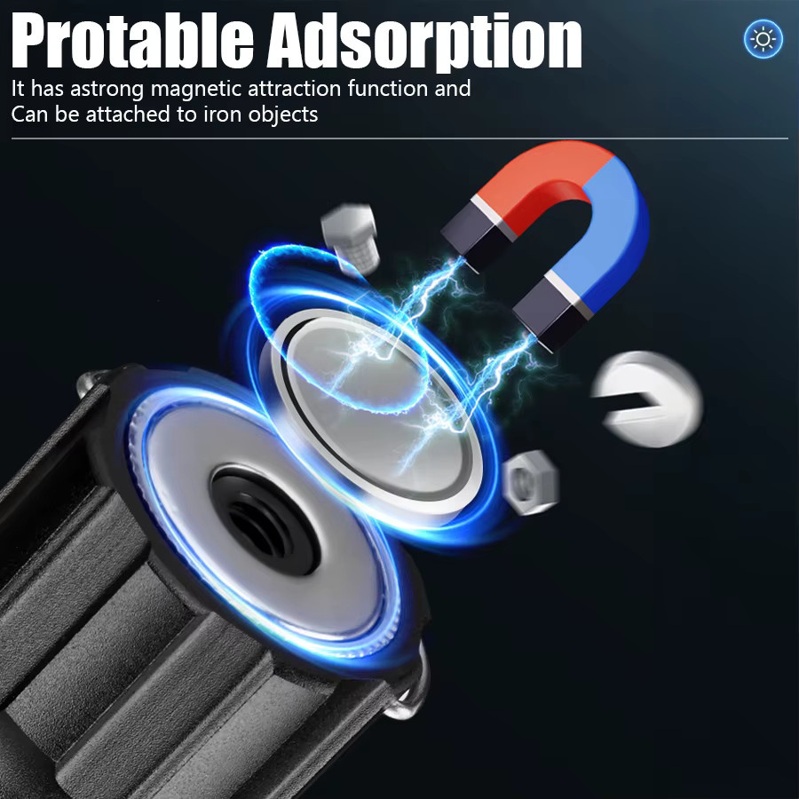 KDULIT Taktische LED-Taschenlampe, wiederaufladbar via USB, Schwarz - Bild 2