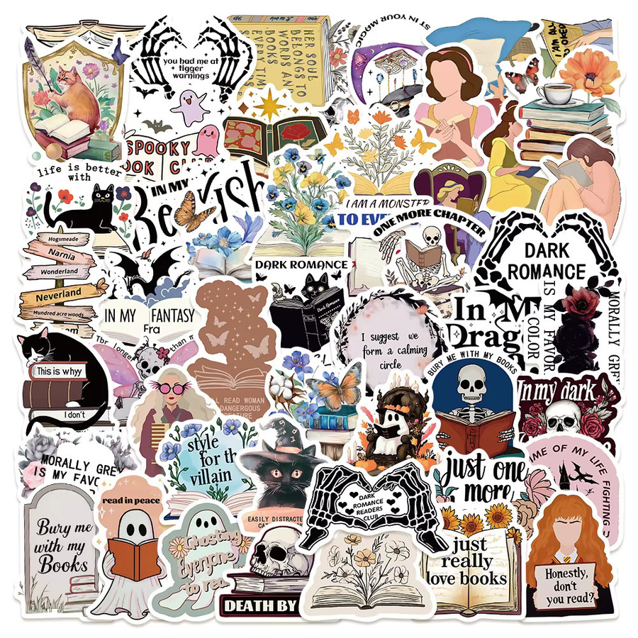 Disney Bookish Cartoon Ästhetische Aufkleber, Bunt / Mehrfarbig - Bild 2