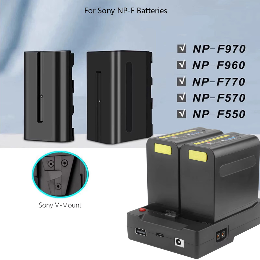 Probty Dual NP-F970 zu V-Mount Konverter Platte für NP-F Serie Batterien in Schwarz - Bild 4