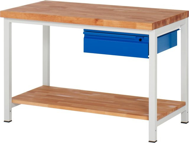 Rau Werkbank Serie Basic 8 Modell 8001 aus Stahl und Holz, Multicolor, B: 125 cm, H: 84 cm, T: 70 cm - Bild 1