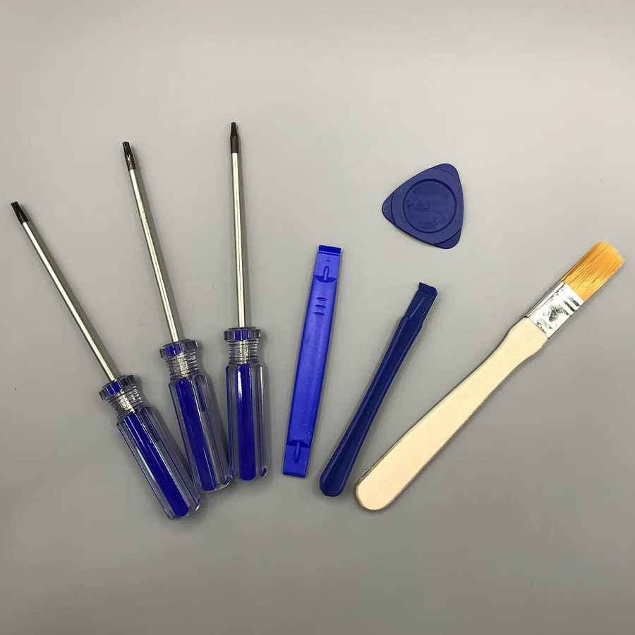 Reparatur-Set mit Sicherheits-Schraubendrehern für Xbox und PlayStation, Torx T6, T8, T10 in Gelb und Blau - Bild 2