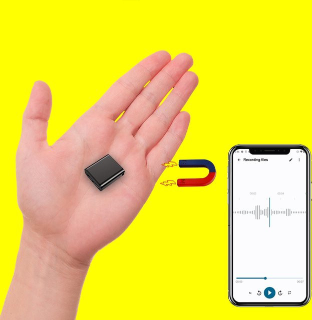 STTWUNAKE Mini-Sprachaktivierter Rekorder mit integriertem Magnet in Schwarz, digitales Mikro-Diktiergerät für Audioaufnahmen - Bild 1