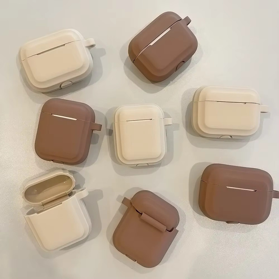 Silikon Schutzhülle für Apple AirPods Pro und AirPods 1 2 3 4 in einfarbigem Design - Bild 2