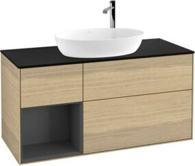 V&B Waschtischunterschrank Finion mit Wandbeleuchtung, Anthrazit lackiert, Breite: 120 cm, Tiefe: 50,1 cm, Höhe: 50,1 cm - Bild 1