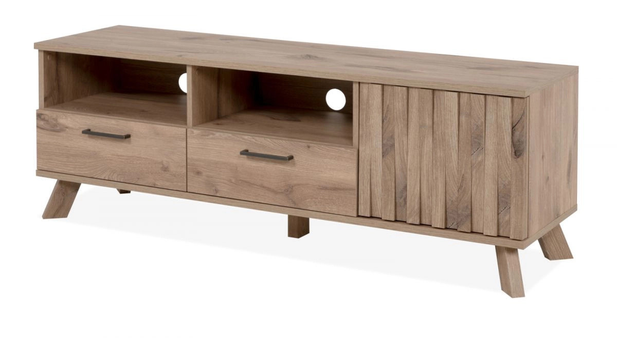 Furn.Design TV-Lowboard Douro in Schweden Eiche mit 2 Schubkästen und 3D-Relief Push-to-Open, B/T/H: 140 x 40 x 50 cm - Bild 7