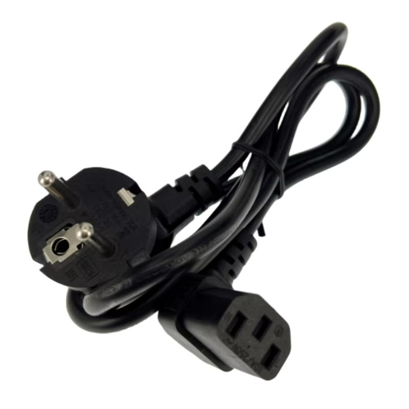 Fengyidz Abgewinkeltes C13 Computer EU Stromkabel mit Typ F Adapterstecker auf IEC C13, Schwarz, 1 m - Bild 2