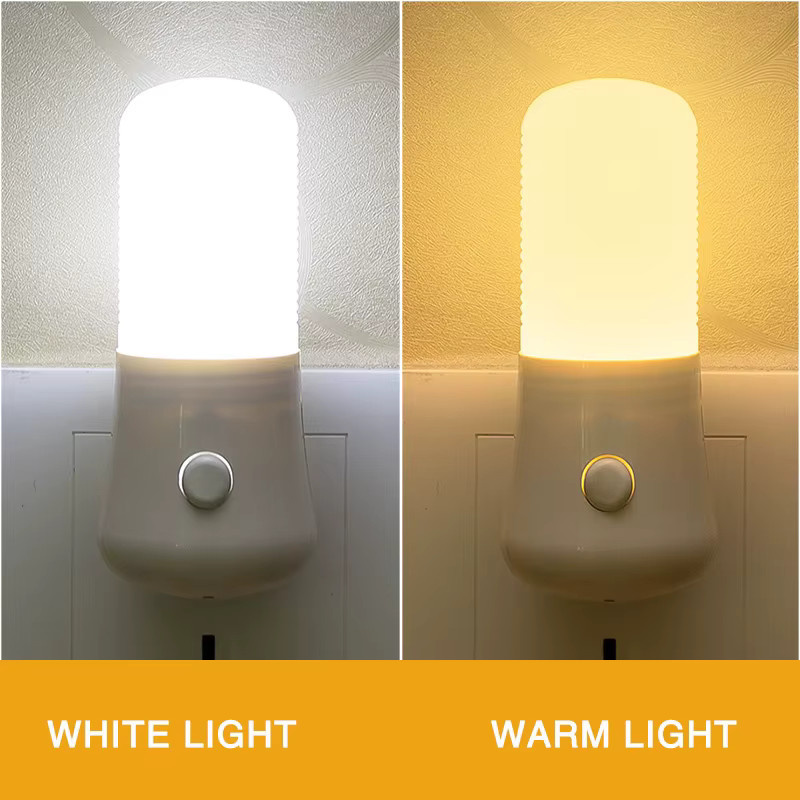 LED Nachtlicht in Weiß mit Push-Button Schalter und warmweißem Licht für Schlafzimmer, Kinderzimmer und Flur - Bild 2