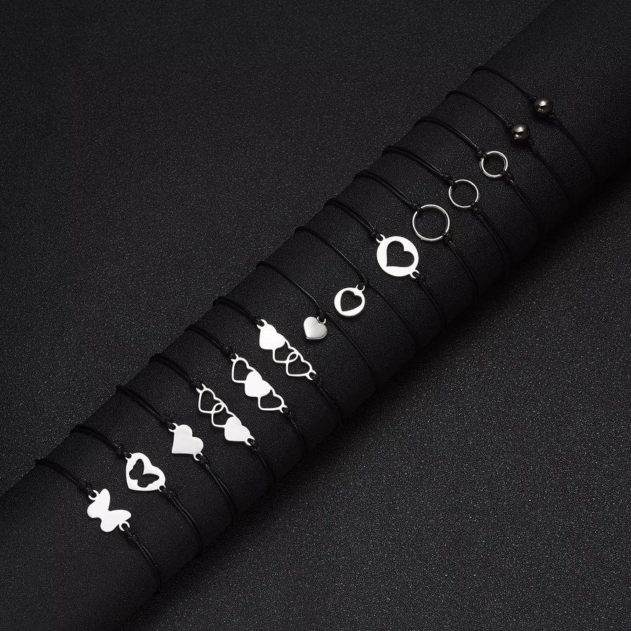 RINHOO FRIENDSHIP Armband-Set, Edelstahl, Silber, Damen, 2-teilig - Bild 2