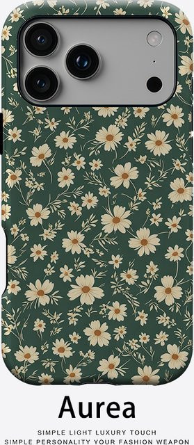 Aurea Case Matte Bumper MagSafe Schutzhülle mit Gänseblümchen Garten Design für iPhone 17 16 15 14 13 Pro Max Plus stoßfest aus hartem PC - Bild 1